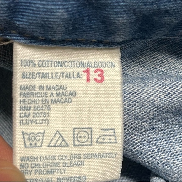 Tommy Hilfiger Blue Lace-Up Jean Shorts Sz 13 - Picture 9 of 9